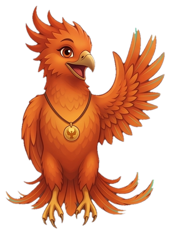 Mascota del Club Fénix saludando
